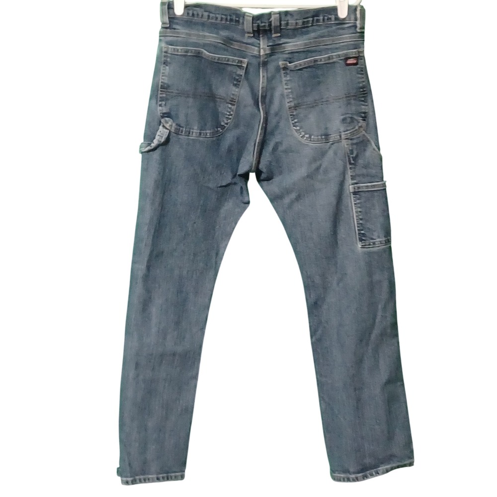 Genuine Dickies Mens Carpenter Jeans 34x32 Medium Wash Blue Denim Utility Pants